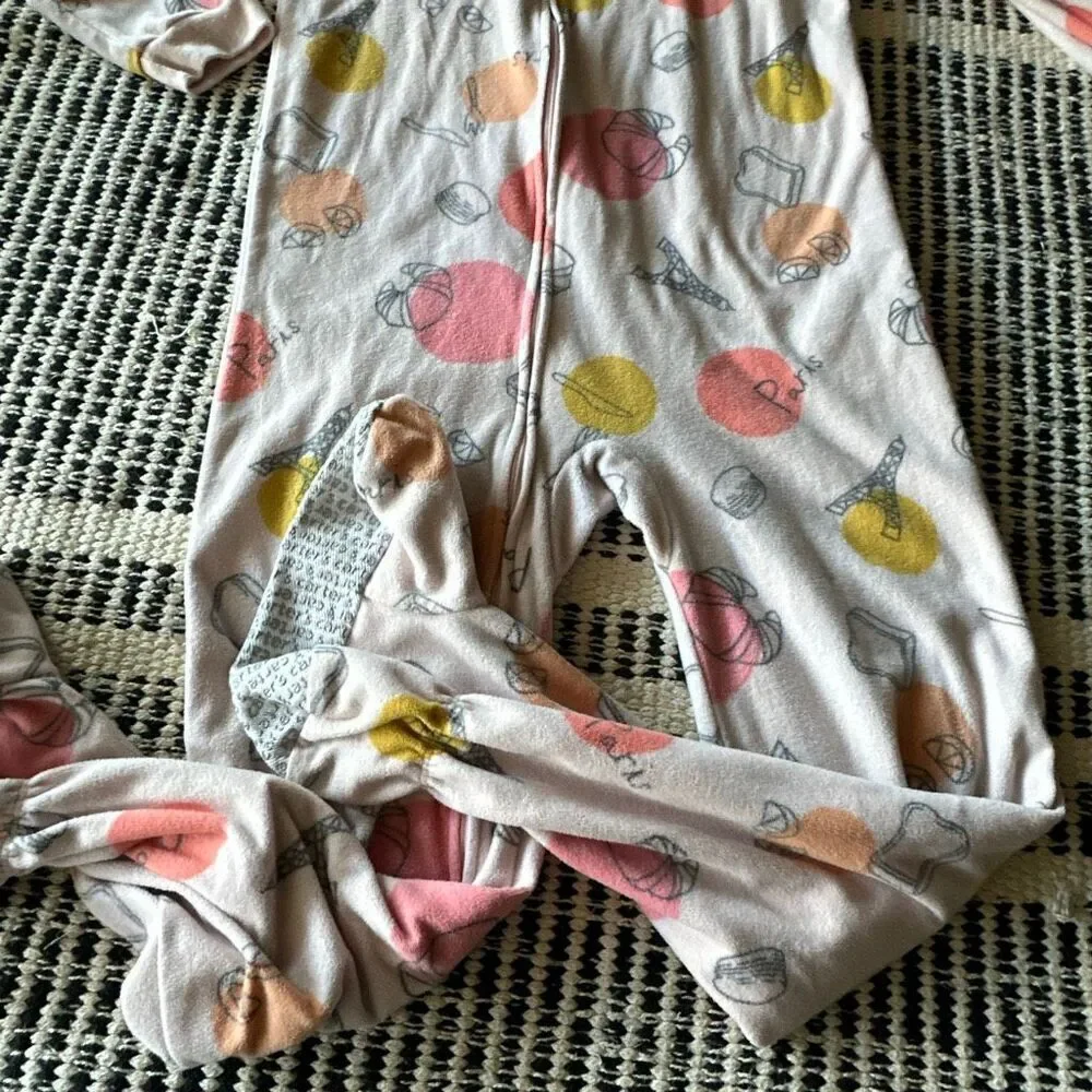 Carters size 8 pink footed PJS pink
